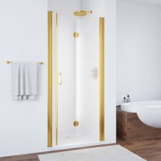 Душевая дверь профиль золотой стекло сатин Vegas-glass