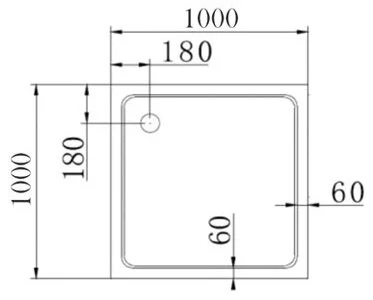 Душевой поддон Cezares Tray 100х100 см акриловый TRAY-A-A-100-15-W0 (детальная фотография), низкие до 15 см
