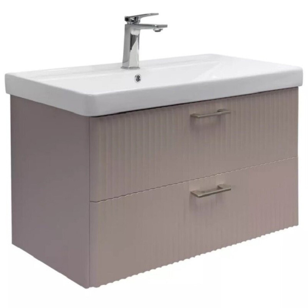 Тумба с раковиной подвесная Comforty Ангара 90П 90 см дуб латте 00-00021036CF (детальная фотография)