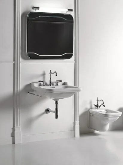 Раковина Kerasan Waldorf 60 см с 1 отверстием под смеситель 4140K1bi/cr*1 (детальная фотография), керамические