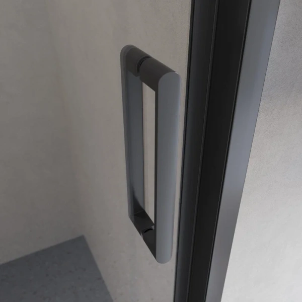 Душевая дверь в нишу BelBagno Luce 120 см профиль черный LUCE-BF-1-120-C-NERO (детальная фотография), черные