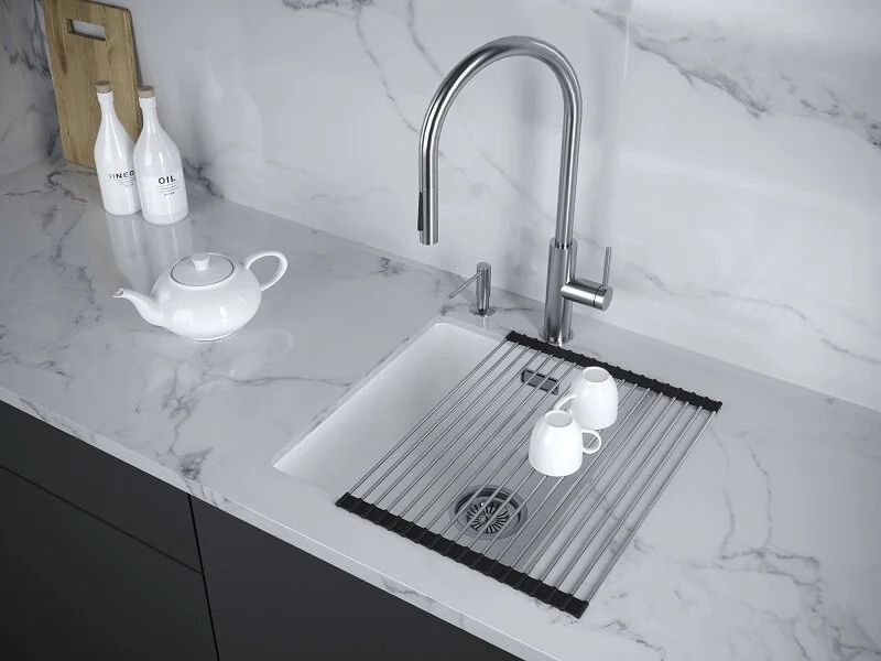 Мойка для кухни Paulmark Lumi 41 см белый матовый LU41-WH (детальная фотография), 40 см