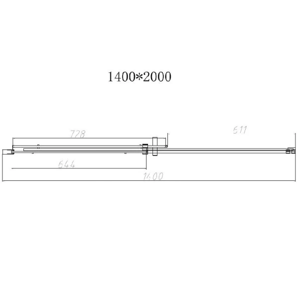 Душевая дверь в нишу Vincea Dice 140 см профиль хром VDS-4D140CL (детальная фотография), 140 см