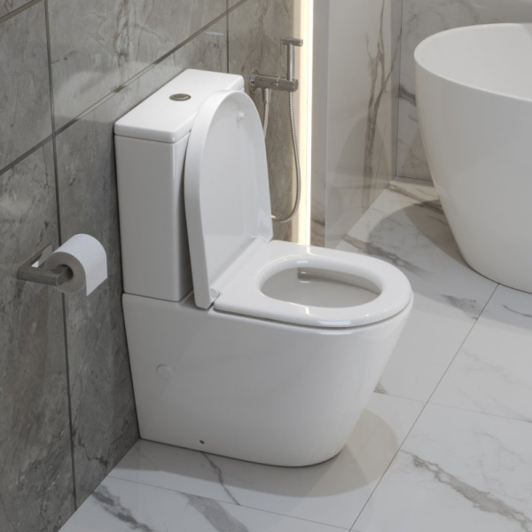 Унитаз компакт BelBagno Flay-R BB2149CP-TOR белый (детальная фотография), с бачком