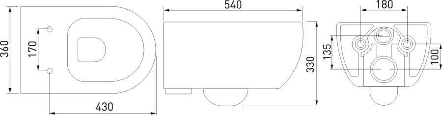 Унитаз подвесной BERGES Ego матовый серый 083216 (детальная фотография), по запросу