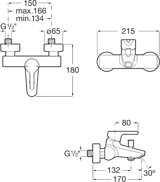 Смеситель для ванны Roca Malva однорычажный 5A023BC0M (детальная фотография), для ванны
