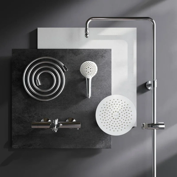 Душевая стойка Am.Pm Gem с термостатом F0790520 (детальная фотография), хром index_1