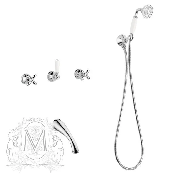 Смеситель для ванны Migliore Princeton Plus ML.PRP-8018 с душевой лейкой (детальная фотография)