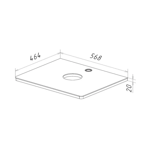 Столешница Lemark Miano 60 см стеклянная LM06M60S (детальная фотография), в наличии
