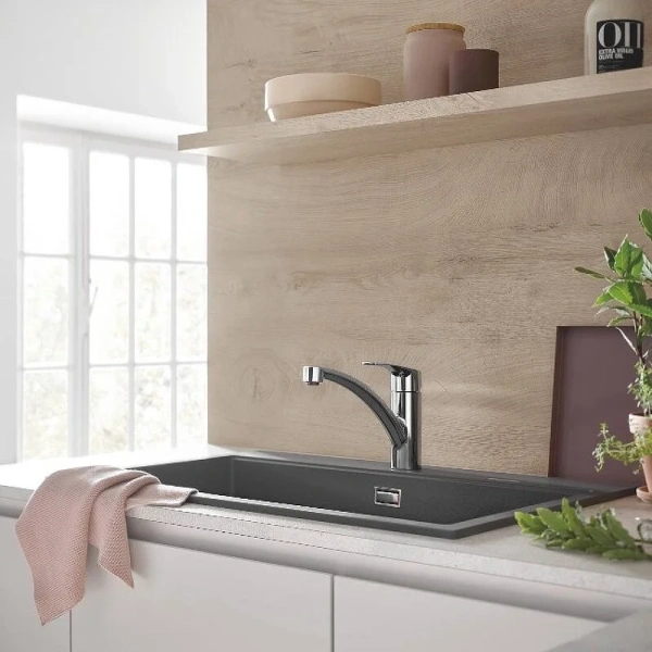 Смеситель для кухни Grohe Eurosmart с поворотным изливом 33281003 (детальная фотография), на мойку, на столешницу