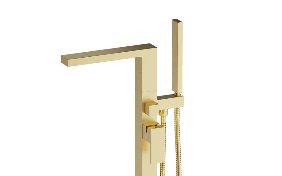 Смеситель для ванны золото матовое Timo Selene 2210/17Y-CR (детальная фотография), для душа