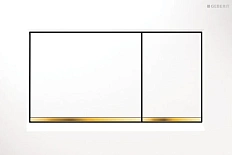 Клавиша смыва Geberit Omega 30 белая/полоска золото