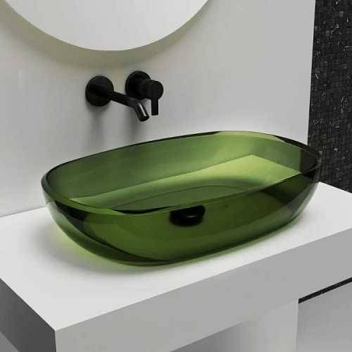 Раковина Abber Kristall 60 см зеленая - фото 3