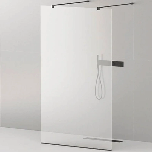 Душевая перегородка Cezares Liberta 110 см стекло прозрачное, профиль черный - фото 5