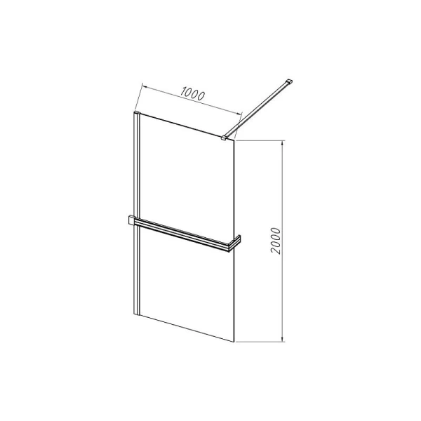 Душевая перегородка Vincea Walk-In 100 см профиль хром стекло тонированное VSW-4HR100CG (детальная фотография), современные, hi-tech