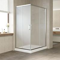 Душевой уголок профиль глянцевый хром стекло сатин Vegas-glass