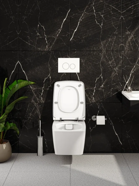 Унитаз подвесной VitrA Metropole белый 7672B003-0075 (детальная фотография), с горизонтальным, прямым выпуском, с прямым выпуском