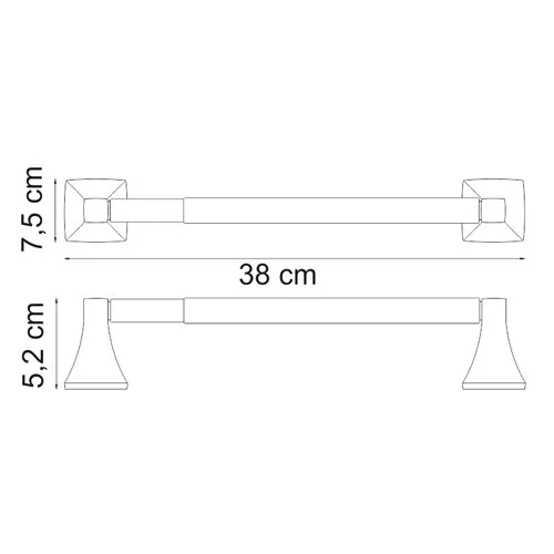 Полотенцедержатель WasserKRAFT Wern хром K-2591 (детальная фотография), современные, hi-tech