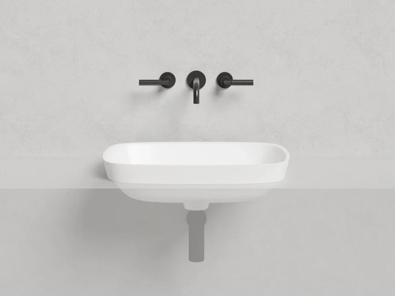 Раковина Salini Marea 02 60 см покраска по RAL полностью 1802202MF (детальная фотография), из камня