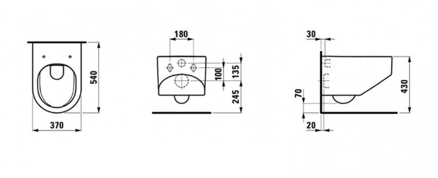 Схема (детальная фотография), без бачка, со скрытым бачком