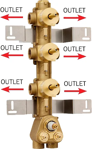 Внутренняя часть смесителя Bossini на 3 выхода Z030273000 (детальная фотография)