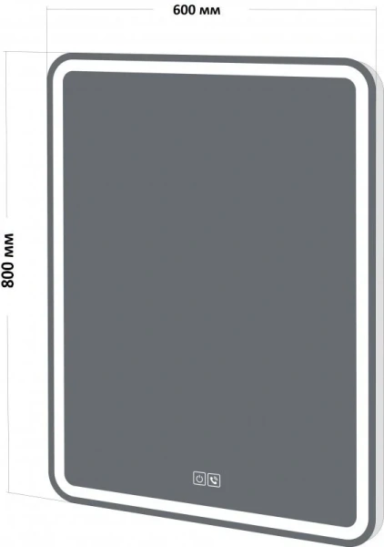 Зеркало с подсветкой BelBagno Spc 60 см с bluetooth SPC-MAR-600-800-LED-TCH-PHONE (детальная фотография), по запросу