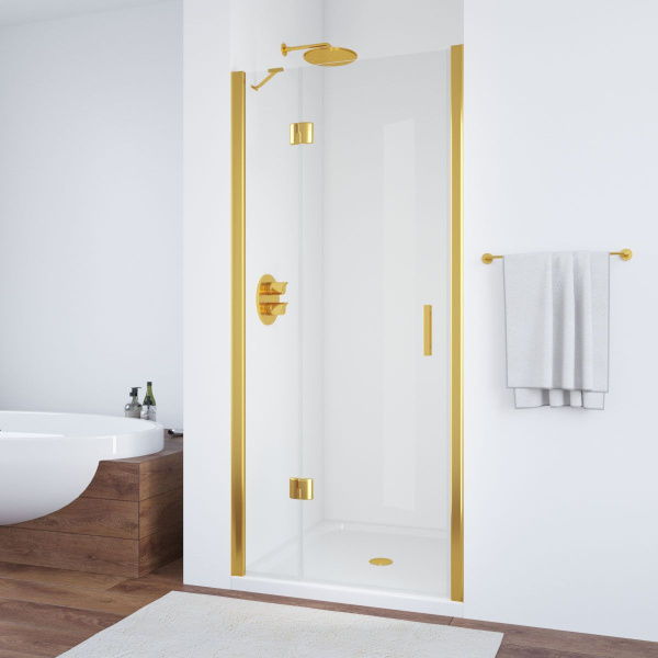 Душевая дверь стекло прозрачное Vegas-glass AFP 100 01 L (детальная фотография), хром, бронза, золото, белые, другие