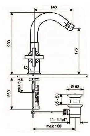 Смеситель для биде Emmevi Spirit New 31004 31004/CR (детальная фотография), для биде