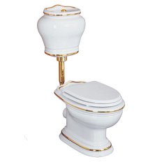 Унитаз напольный с высоким бачком Migliore Milady 2087 декор золото