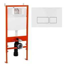 Инсталляция для унитаза BelBagno кнопка белая