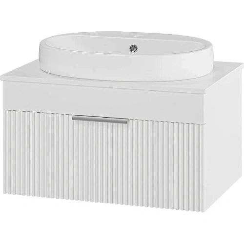 Тумба под раковину подвесная Brevita Enfida 70 см белая - фото 1