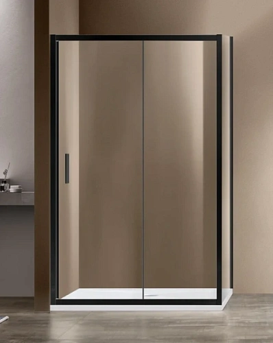Душевой уголок Vincea Garda 140х80 см профиль черный, стекло прозрачное - фото 3
