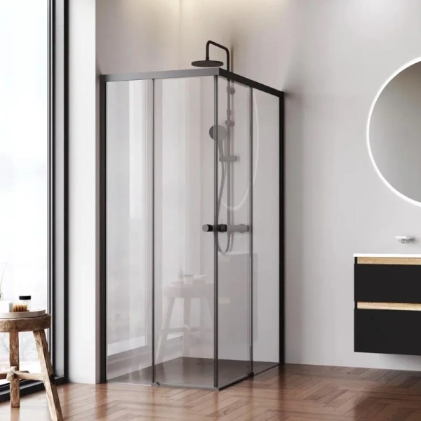 Душевой уголок Am.Pm X-Joy 120x90 см профиль черный, стекло прозрачное W94G-403-12090-BТ (детальная фотография), современные, hi-tech