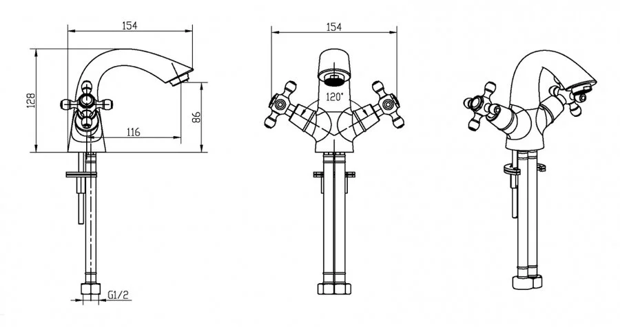 Смеситель для раковины Boheme Medici Presente бронза 311 (детальная фотография), для раковины