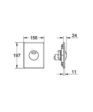 Смывная клавиша, хром, Grohe Skate 38862000 (детальная фотография), нет в наличии