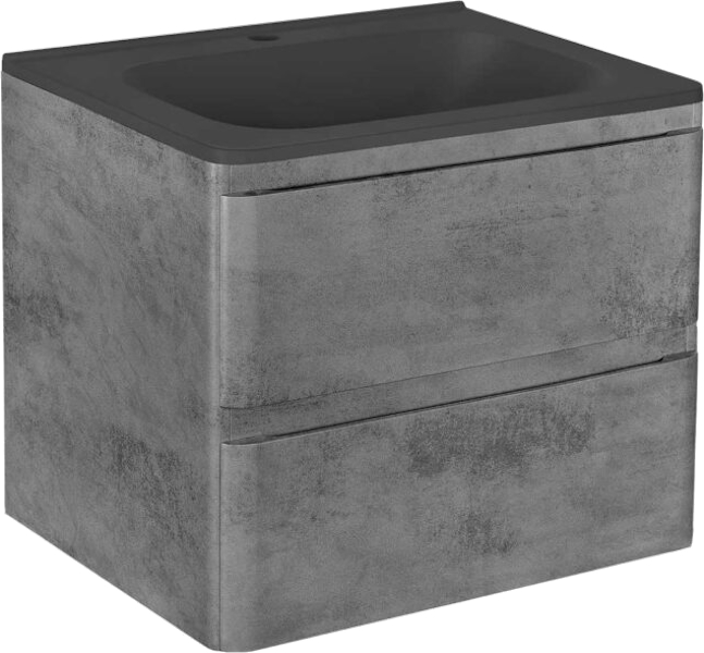 Тумба под раковину подвесная Vincea Vico 58,9 см Beton VMC-2V600BT (детальная фотография), моноблок
