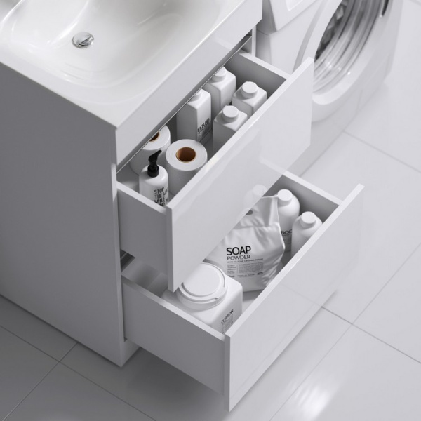 Тумба под раковину напольная Aqwella Forma 115 см белая FOR01052 (детальная фотография), напольная, пристенная