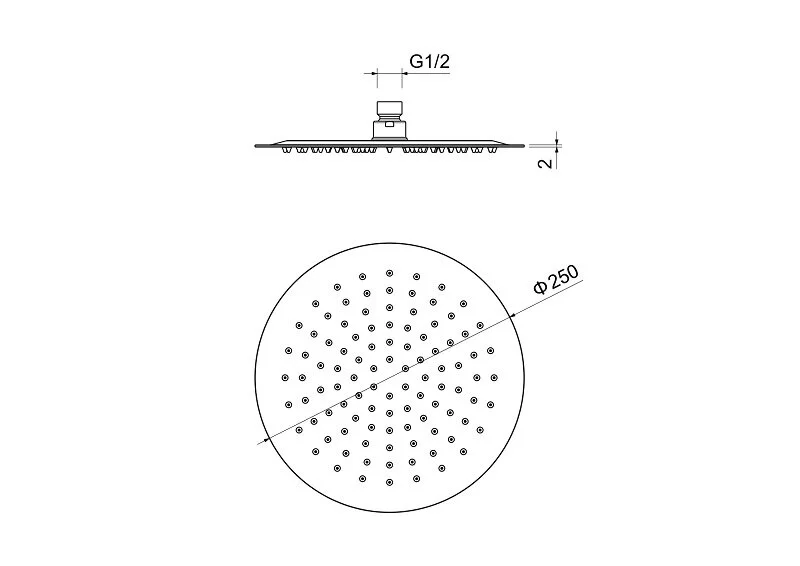 Верхний душ Акватек золото шлифованное AQ2073BG (детальная фотография), верхние души