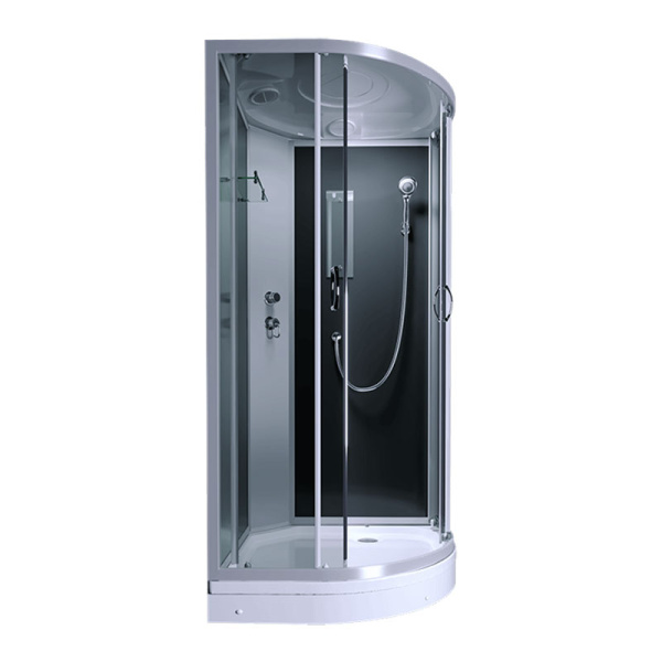 Душевая кабина Erlit Comfort 90х90 см черная задняя стенка ER3509P-C4-RUS (детальная фотография), со средним поддоном