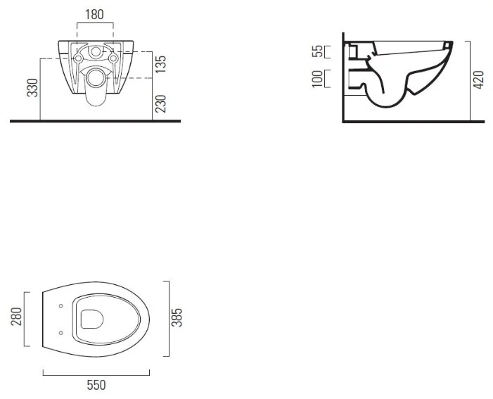 Унитаз подвесной GSI Modo 7712 (детальная фотография), современные, hi-tech