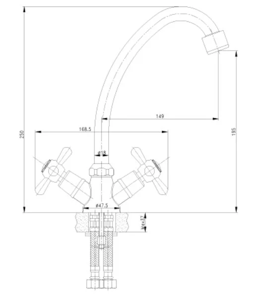 Смеситель для кухни Lemark Promotion хром LM6040C (детальная фотография), для кухни
