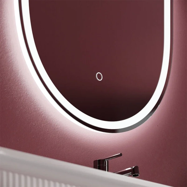 Зеркало с подсветкой Sancos Oval 45 см овальное OV45F (детальная фотография), сенсорное
