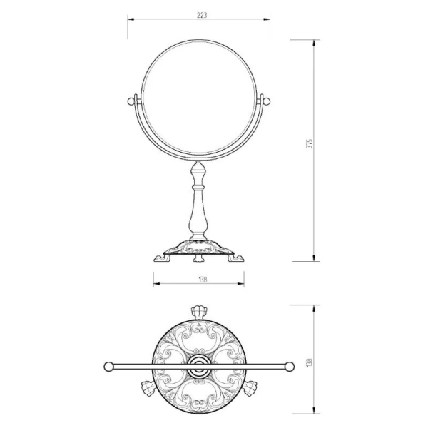 Зеркало Migliore Elisabetta 22 см хром 17032 (детальная фотография), нет в наличии