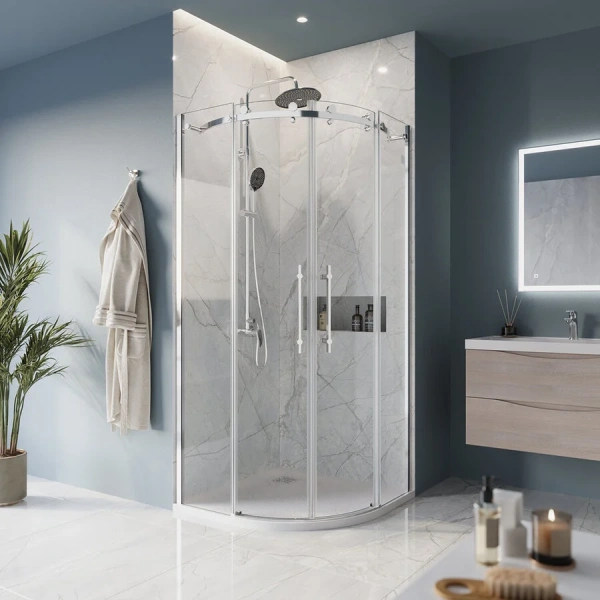 Душевой уголок BelBagno Marino 90x90 см профиль хром MARINO-R-2-90-C-Cr (детальная фотография), современные, hi-tech