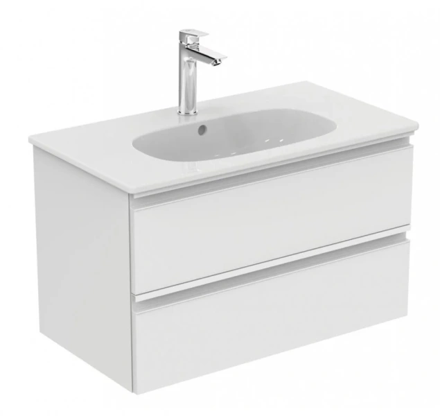 Тумба с раковиной подвесная Ideal Standard Tesi T0051 80 см с 2-мя ящиками (детальная фотография)