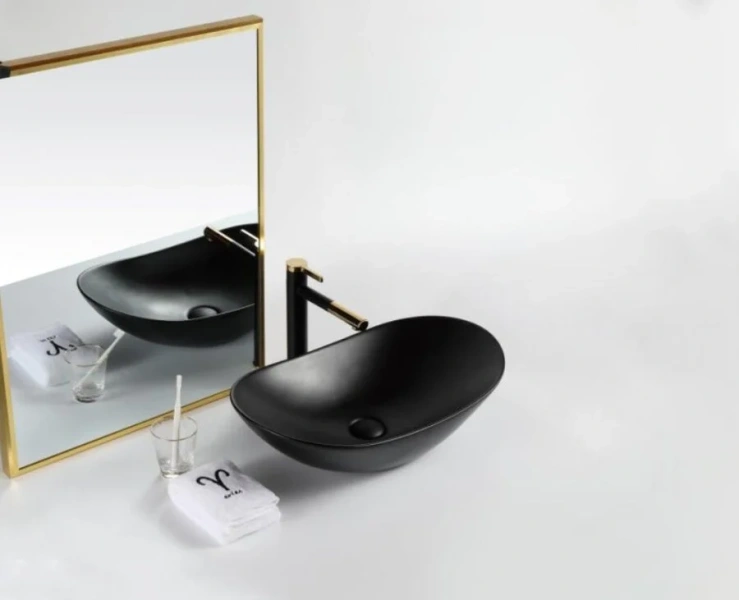 Раковина BelBagno 60 см накладная, черная матовая BB1404-H301 (детальная фотография)