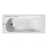 Чугунная ванна Vinsent Veron Aura VAU1808045-AS, 180 x 80 см, с антискользящим покрытием, цвет белый