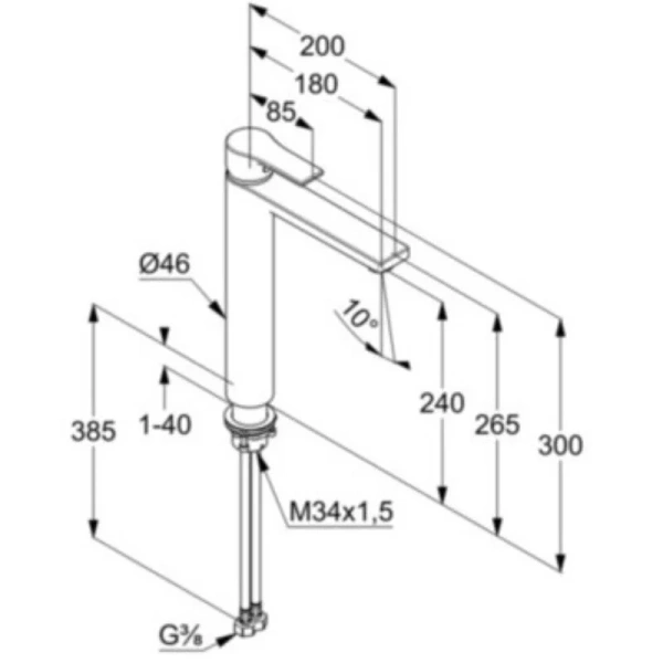 Смеситель для раковины Kludi Zenta SL черный 482563965 (детальная фотография), для раковины