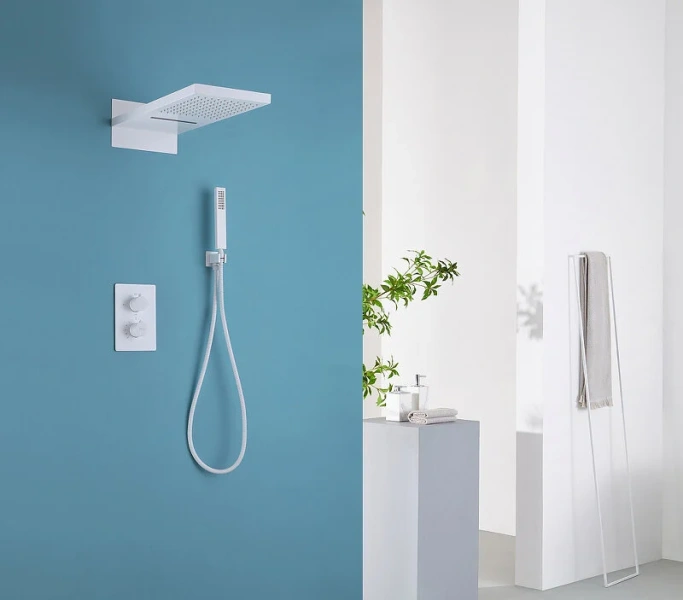 Душевой комплект Abber Wasser Kreis белый матовый AF8052W (детальная фотография), белые