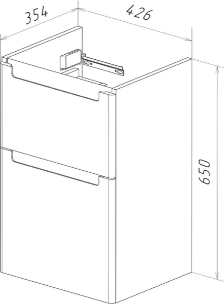 Тумба с раковиной Lemark Buno LM04B45T 45 см 2 ящика (детальная фотография), 45 см